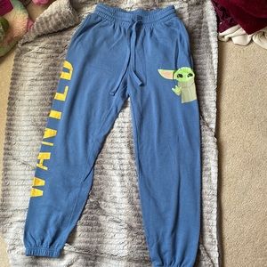 Star Wars grogu joggers sky blue jaw string size small very soft